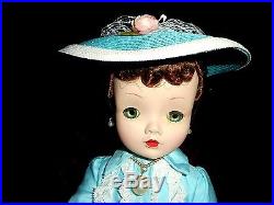 STUNNING BRUNETTE VINTAGE CISSY DOLL BY M. A. TAGGED 2130 DRESS With MA SLIP/HOSE