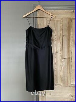 Saint Laurent 90s back silk slip dress, vintage LBD