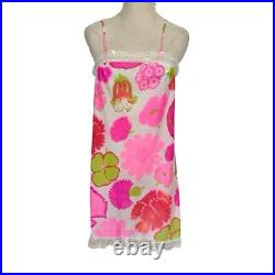 Saks Fifth Avenue True Vintage 1960s Mod Bright Floral Slip Dress Small