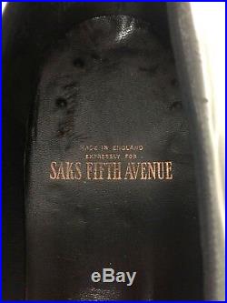 Saks Fifth Avenue Vintage Men's 12 Black Leather Formal Smoking Loafer Slip On