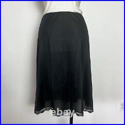 Sarah Smith Exclusive 60's 60s Vintage Black White Full Dress Nylon Slip 42 L XL