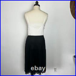 Sarah Smith Exclusive 60's 60s Vintage Black White Full Dress Nylon Slip 42 L XL