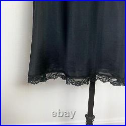 Sarah Smith Exclusive 60's 60s Vintage Black White Full Dress Nylon Slip 42 L XL