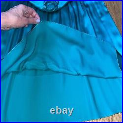 See by Chloe $375 Teal Green Silk Y2K Vintage Scalloped Neck Slip Dress 44 8 NWT