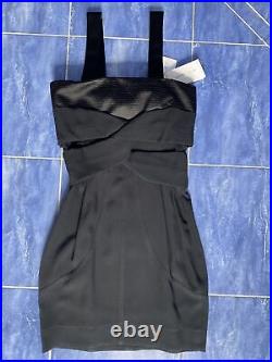 See by Chloe $500 Vintage Y2K Fitted Wide Strap Mini Black Dress LBD Size 4 New