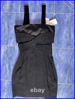 See by Chloe $500 Vintage Y2K Fitted Wide Strap Mini Black Dress LBD Size 4 New