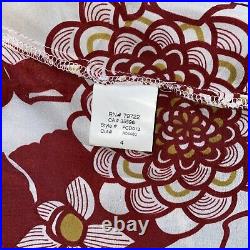 See by Chloe Floral Red Silk Y2K Vintage Slip Ruffle Sheer Top Midi Dress Size 6