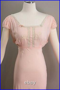 Sexy Little Sheer Pink Chiffon 30s/40s Nightgown with Lace Details, slip dress