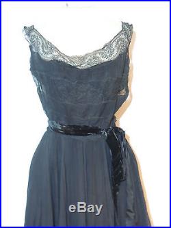 Silk Chantilly Lace Chiffon / Lace Dress w Strapless Slip SM France