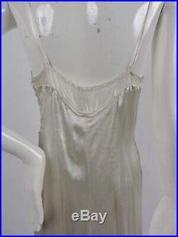 Slinky 1930s Long Satin Finish Slip Dress W Great Cut Detail