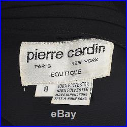 Small Pierre Cardin Boutique Simple Sexy Slip Dress Vintage LBD Black VTG 1970s
