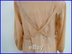 Sonya Rykiel Vintage 80s Salmon Pink Silk & Knit Slip Dress & Long Jacket Size S