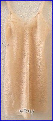 St Michael Set Vintage Lingerie Cream Nylon Lace Dress Petticoat Pantie Slip 12
