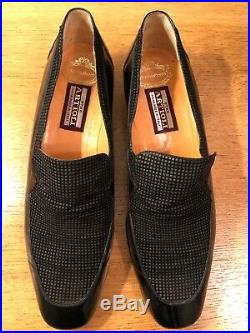 Star ARTIOLI Vintage Leather Black Handmade Slip On Italian Shoes 10.5 UK