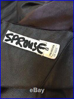 Stephen Sprouse Vintage 80s Satin Mini Slip Dress Dark Rasin size Small
