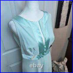 Stunning VINTAGE SLIP DRESS LINGERIE SILKY Baby Blue by GOSSARD ARTEMIS Medium