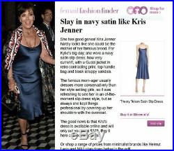 THEORY Silk Dress BLUE Kris Kardashian Jenner Party Slip Dress sz 10 NWT $375