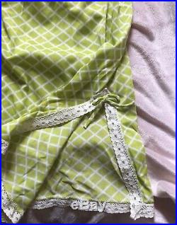 TRUE VINTAGE 1960s 70s Mod Retro Lace Slip Summer Lingerie Mini Dress Lime