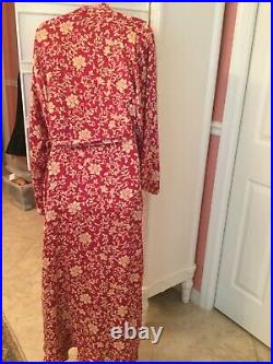 Talbot's 100% Silk Floral set Chemise Slip Dress Nightgown/Matching Robe NWOT M
