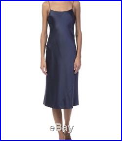 Theory Telson 100%Silk Satin Slip Dress Vintage Dark Brisk(NAVY) NWT $375+