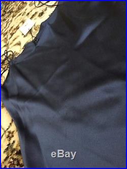Theory Telson 100%Silk Satin Slip Dress Vintage Dark Brisk(NAVY) Sz 10 NWT $375+