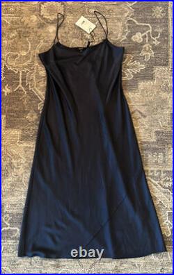 Theory Telson Womens Dark Brisk Vintage Silk Satin Slipdress 8