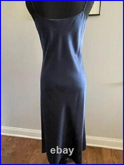 Theory Telson Womens Dark Brisk Vintage Silk Satin Slipdress Sz 6
