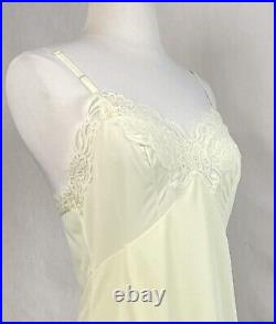 Top Form Lingerie Vintage Yellow Nylon Tricot Slip Dress Opaque Panel 34 Short