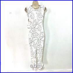 Tracy Resse slip dress vintage maxi cowl neck size P (XS) floral NWT white black
