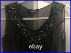 Trashy Diva silk bohemian dress size small vintage 1920 beadwork shell and slip