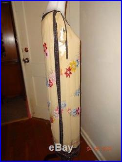 True Vintage 1920's 40 bust Heavy beaded, Amazing dress silk slip included