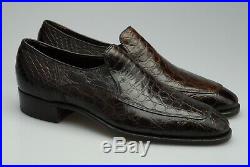 Unworn Stetson 10c Brown Alligator Slip On Loafers Venetian Yuma Vintage