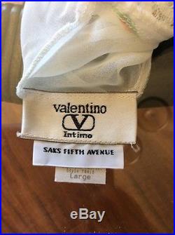 VALENTINO VINTAGE 1990s 90s SEXY SHEER FLORAL FLOWER GRUNGE SLIP DRESS L