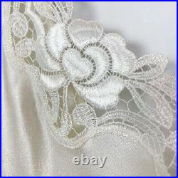 VALENTINO Vintage Lace Slip Dress Satin Ivory Maxi