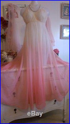 VANITY FAIR Vintage Ombre Nightgown Negligee Gown Lingerie Nightdress Slip Dress