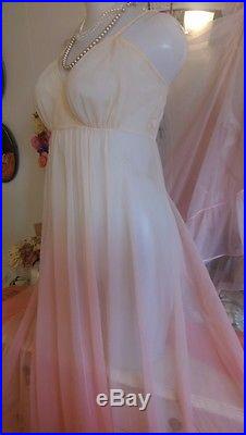 VANITY FAIR Vintage Ombre Nightgown Negligee Gown Lingerie Nightdress Slip Dress