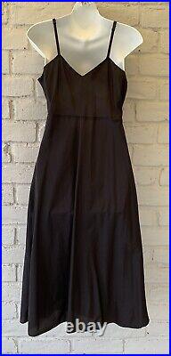 VINTAGE 1950s Nylon slip dress nightgown COHAMA Fabric Multiflament Dark Brown