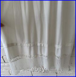 VINTAGE 1950s Nylon slip dress nightgown off white accordion lace sheer gown