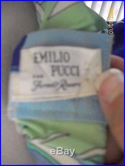 Vintage 1960's 60's Emilio Pucci Formfit Rogers Epfr Blue Slip Mini Dress 36 C