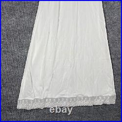 VINTAGE 40s 50s Gluvtex Nylon Slip Dress Size 34 Petticoat Chemise White Lace