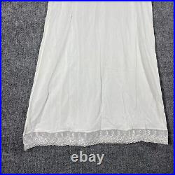 VINTAGE 40s 50s Gluvtex Nylon Slip Dress Size 34 Petticoat Chemise White Lace