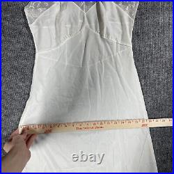 VINTAGE 40s 50s Gluvtex Nylon Slip Dress Size 34 Petticoat Chemise White Lace