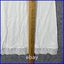 VINTAGE 40s 50s Gluvtex Nylon Slip Dress Size 34 Petticoat Chemise White Lace