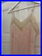 VINTAGE 50s Silk Bias Cut Lingerie Slip Dress Pink Withivory Lace Womens