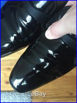 VINTAGE BALLY Black Patent Leather Men's Pumps Slip On, Made In France, Size 11