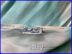 VINTAGE BEST & CO NY BLUE/IVORY SATIN SLIP DRESS WithSOUTACH TRIM SZ XS 1940'S