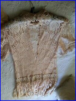 VINTAGE CHEMISE DRESS 1920'S STYLE LACE WithUNDERSLIP