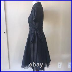VINTAGE DONNA MORGAN BLACK COCKTAIL DRESS with TULLE SLIP Size 6