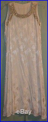 VINTAGE Dress Embellished 3 pc. Long Slip/Dress/ Coat Wedding Costume size M-L