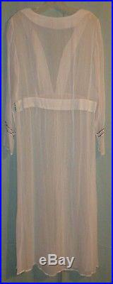 VINTAGE Dress Embellished 3 pc. Long Slip/Dress/ Coat Wedding Costume size M-L
